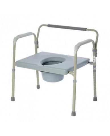 Bariatric Folding Powder Coated Steel Elongated Commode