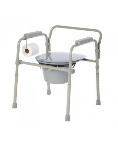 BEDSIDE COMMODE WITH TOILET PAPER HOLDER