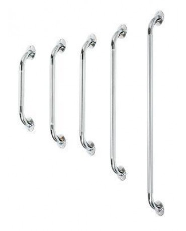 Chrome Plated Steel Grab Bar with Knurled Grip - Size 18"
